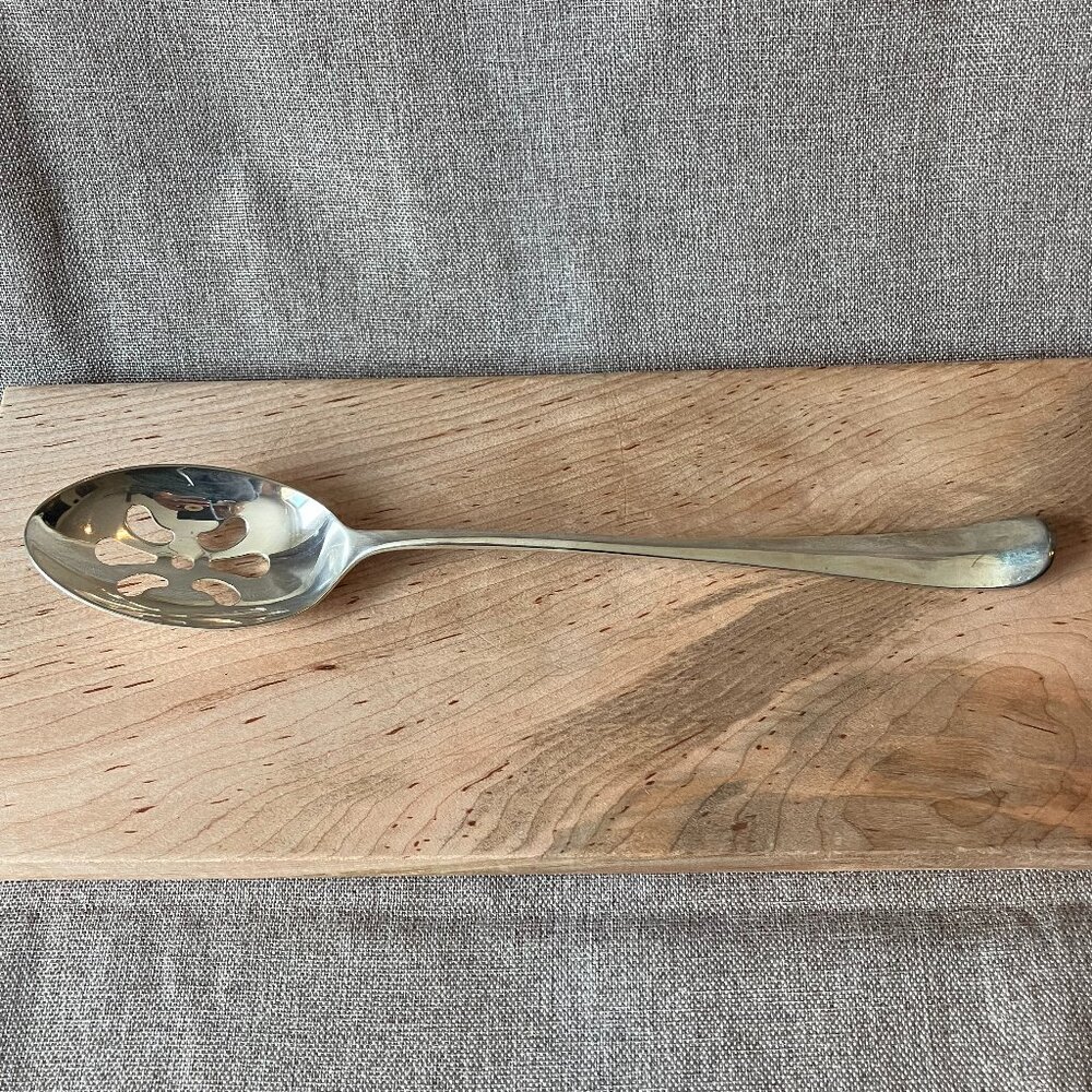 Godinger Silver 13” Silver Plated Pierced Dressing Spoon From 1987 w/ Box